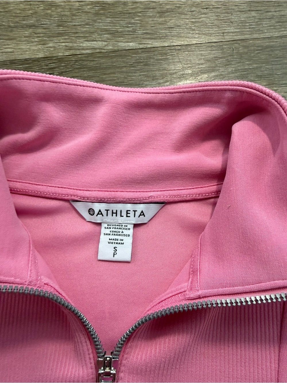 Athleta Seasoft Rib 1/4 Zip Popover Raphanus Pink - Picture 3 of 5